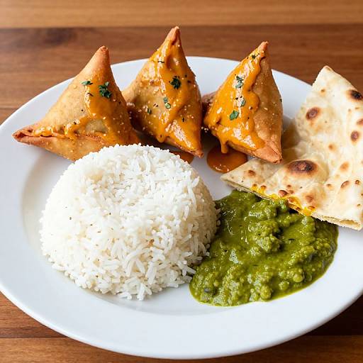 Hariprasad's Samosa & Curry Platter