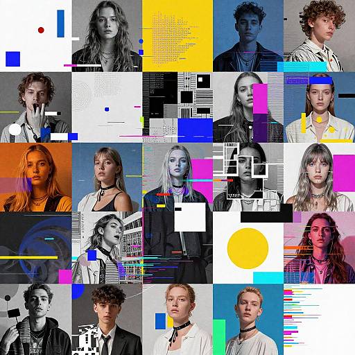 Abstract Digital Image Mixer Visualization