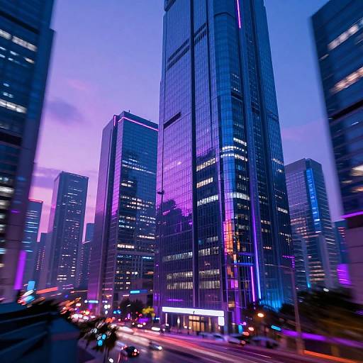 Abstract Futuristic Cyberpunk Cityscape