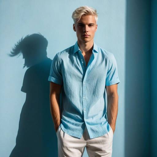 Confident Young Man in Warm Minimalist Room
