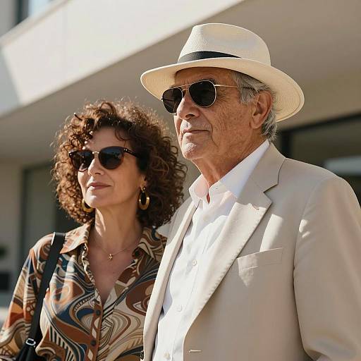 Charming Duo in Sunlit Outdoor Setting