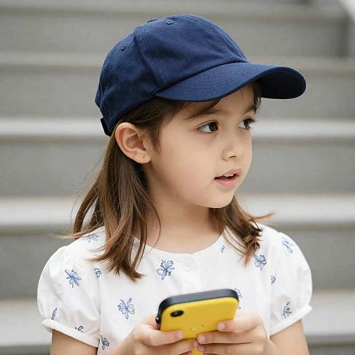 Young Girl Portrait with Blurred Stairs