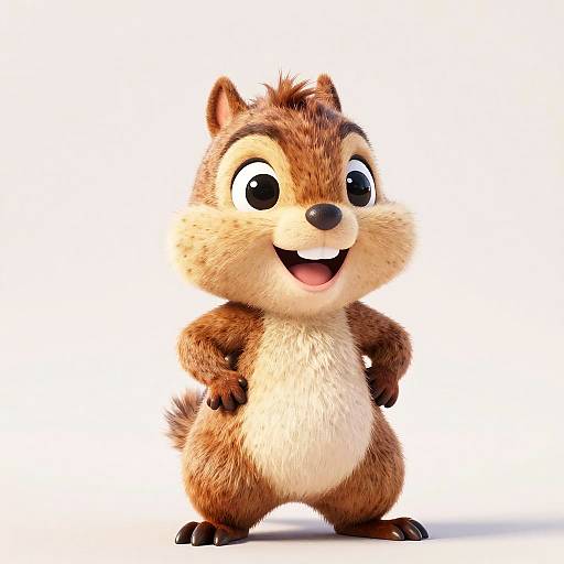 Cheerful Kawaii Chipmunk 3D Animation