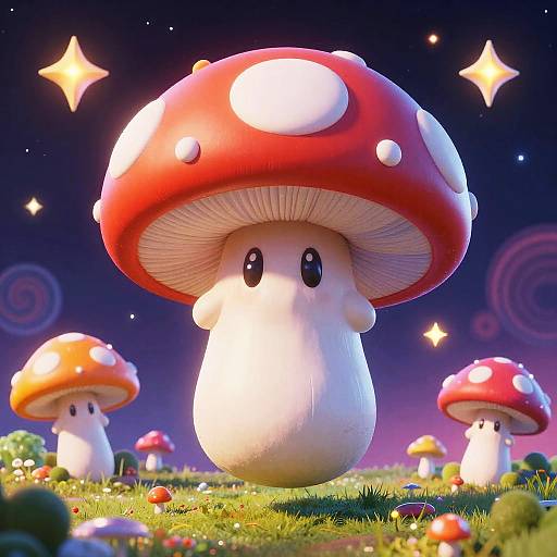 Cosmic Psychedelic Mario Mushrooms
