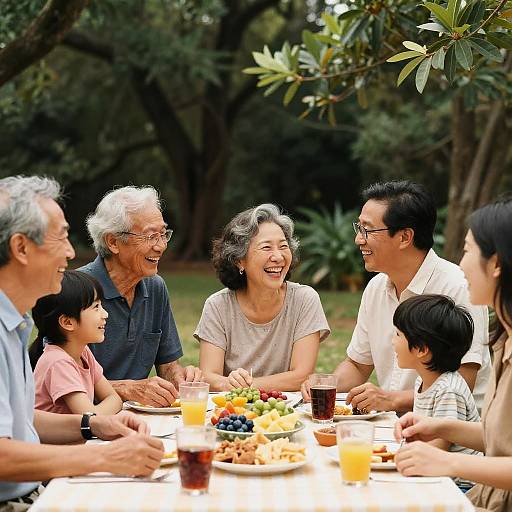 Candid Multi-Generational Family Picnic