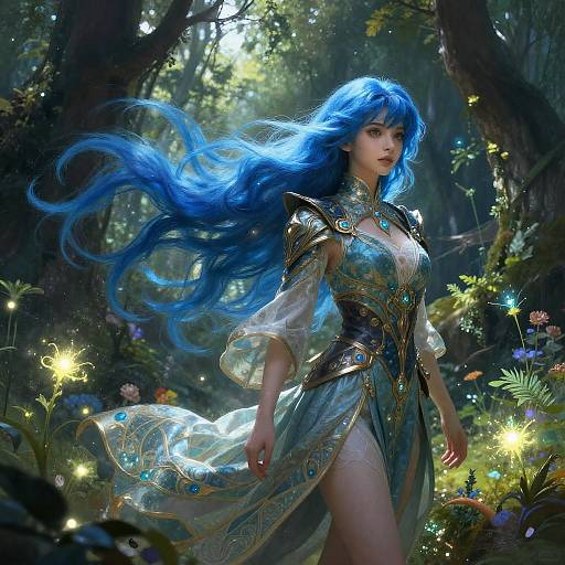Ethereal Fantasy Character in Mystical Forest