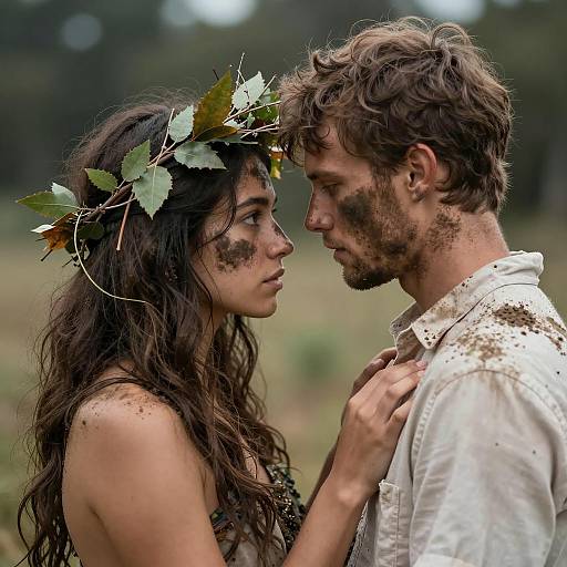 Intense Connection in Nature's Embrace