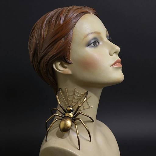 Ornate Spider on Mannequin Head