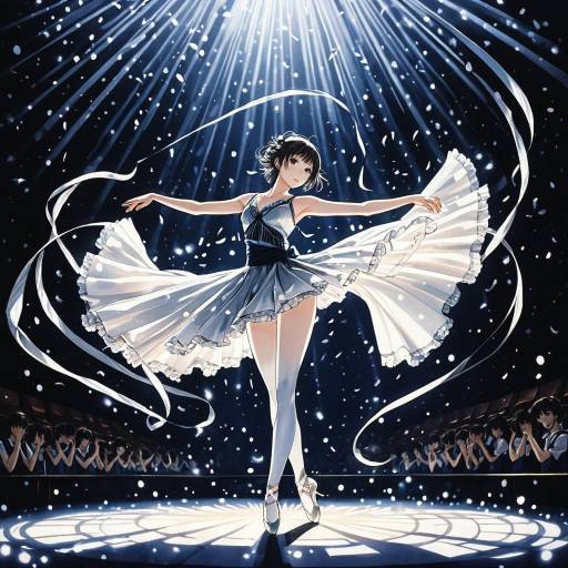 Graceful Anime Dancer on Theater Stage