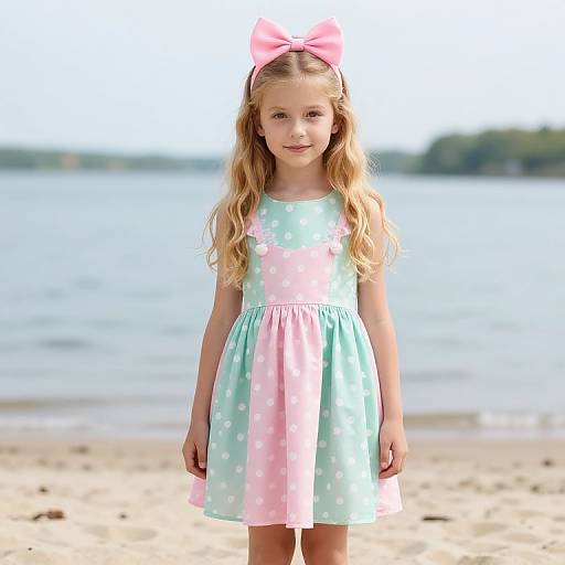 Blonde Girl in Polka Dot Dress