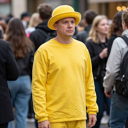 Man in Yellow Wiggle Costume