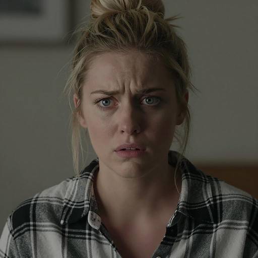 Worried Woman in Dim Light