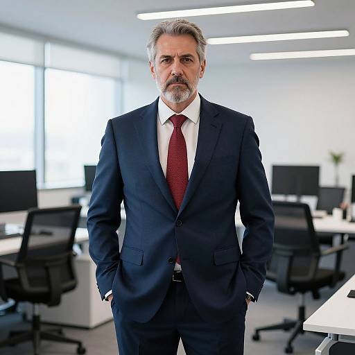 Serious Businessman in Modern Office