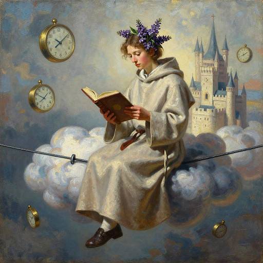 Surreal Friar on Wire Painting