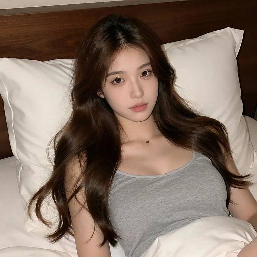 Serene Bedroom Portrait of a Young Woman