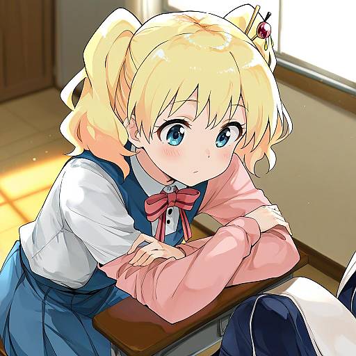 Illustration of Alice cartelet, kin-iro mosaic in the style of Funi mu9