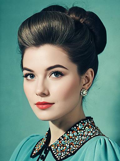 Retro Party Dress Woman Headshot