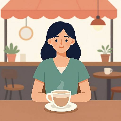 1920s Cafe Woman Vector Art