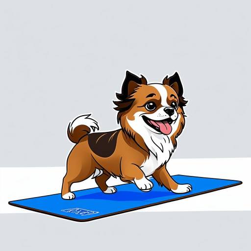 Cartoon Tibetan Spaniel Dog Doing Yoga