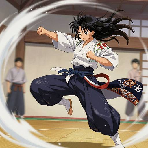 Anime Girl Martial Arts Action Scene