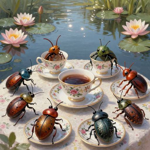 Surreal Bug's-Eye Tea Party