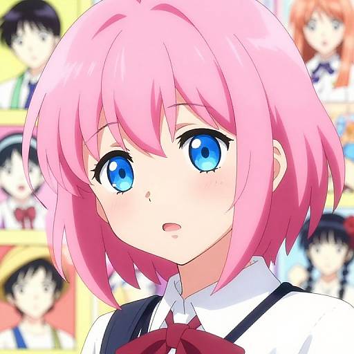 Adorable Pink-Haired Anime Girl
