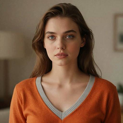 Portrait of a Young Woman in Sweater