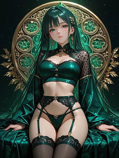 Emerald Green Retro Pin-Up Fashion