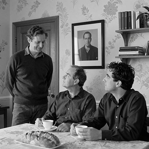 Vintage Black and White Room Scene