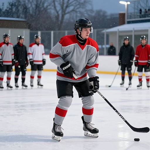Dynamic Male Ice Hockey Player Action