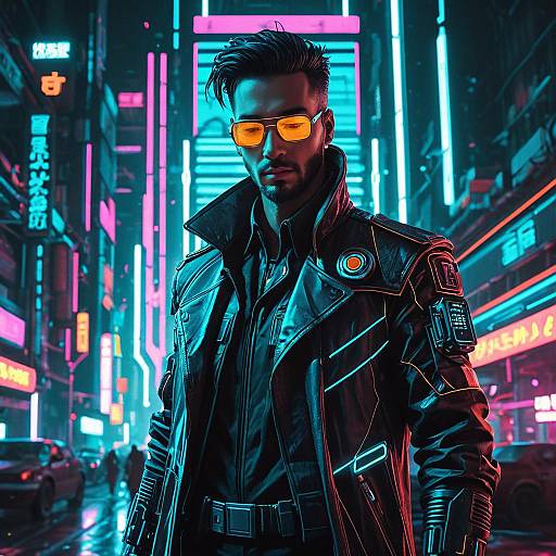Cyberpunk Android Detective Illustration