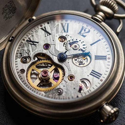 Detailed Antique Mechanical Pocket Watch
