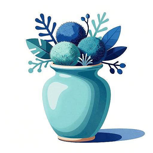 Modern Abstract Aquamarine Still-Life