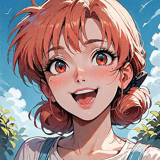 Nanoha Laughing Casually with Loving Gaze