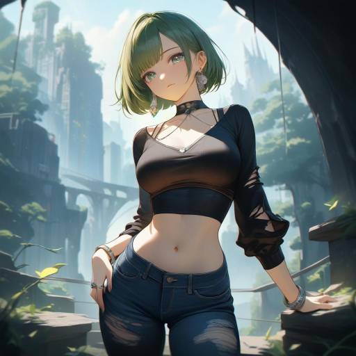 Jewelry Adorned Girl in Urban Cave
