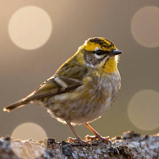 Goldcrest Bird Close-Up in Morning Light