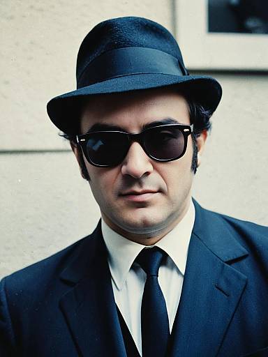 Man in Blues Brothers Costume Portrait