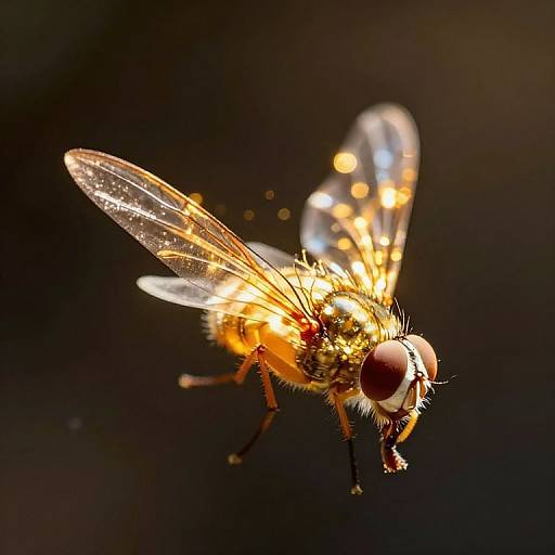 Luminous Fly in Golden Light
