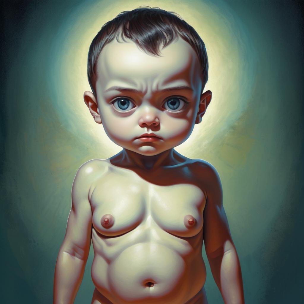 Surreal Illustration of Mutant Child