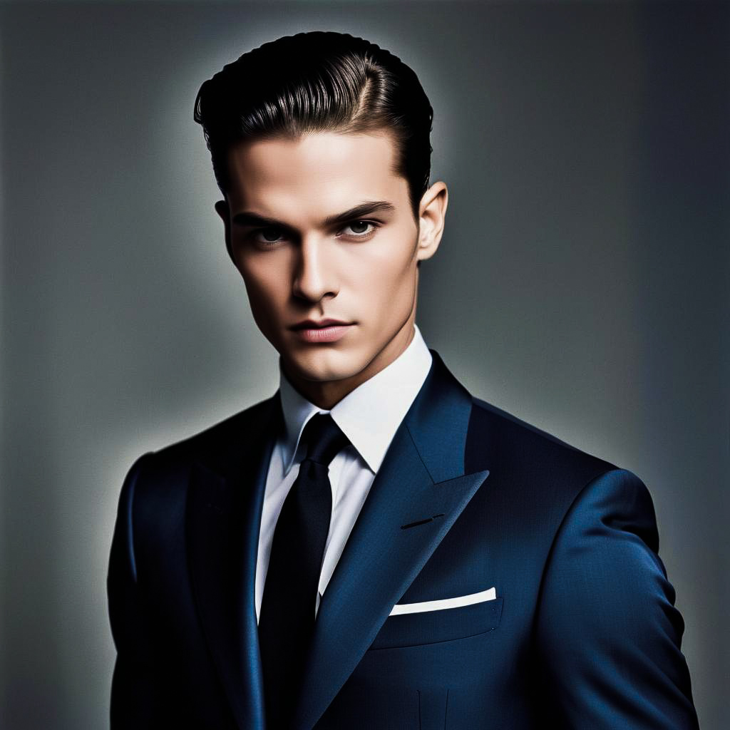 Chic Portrait of Stylish Man in Suit