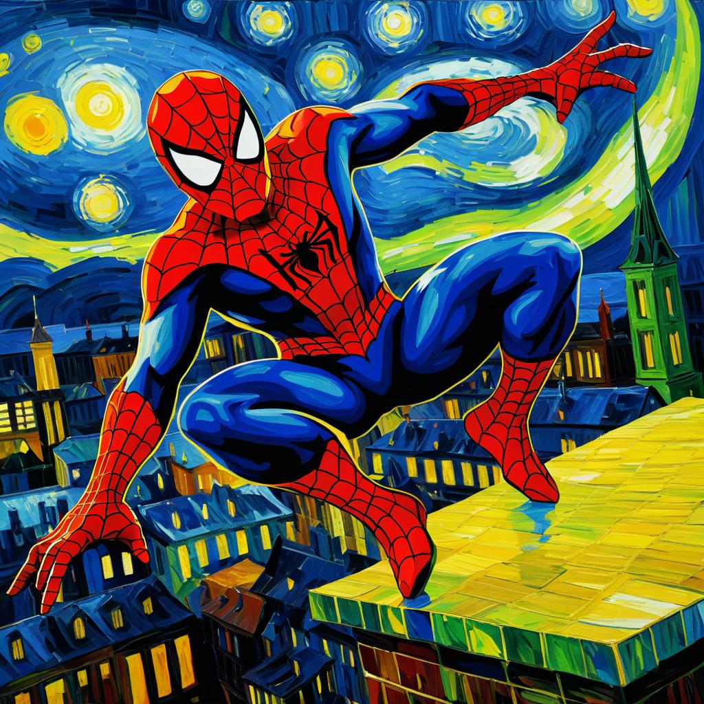 Van Gogh-Inspired Spider-Man Artwork