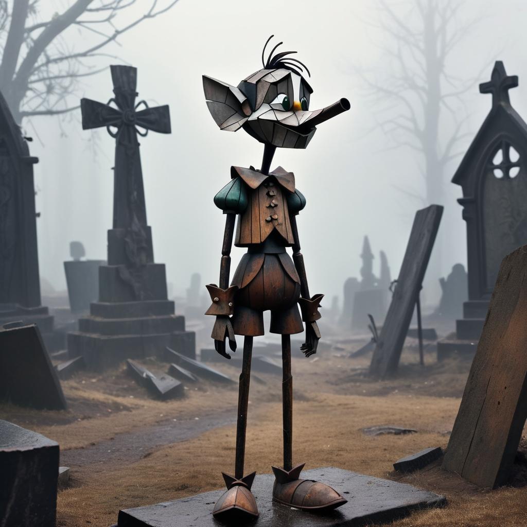 Twisted Pinocchio in a Graveyard