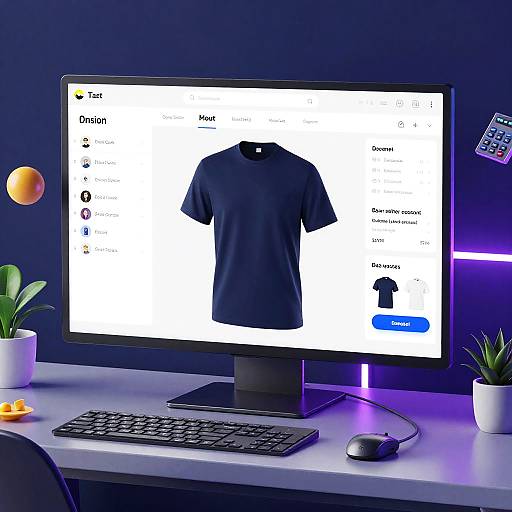 Futuristic Digital Shirt Design Workspace