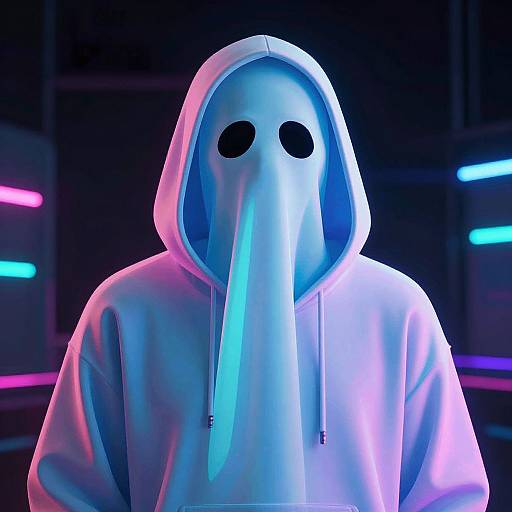 Neon Vaporwave Ghost Portrait