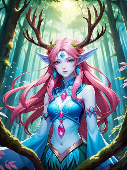 Mystical Forest Spirit in CLAMP Style