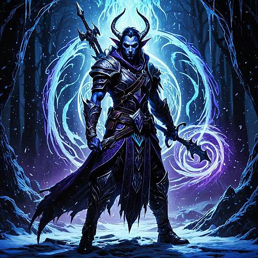 Dark Elf Hunter in Icy Violet Light