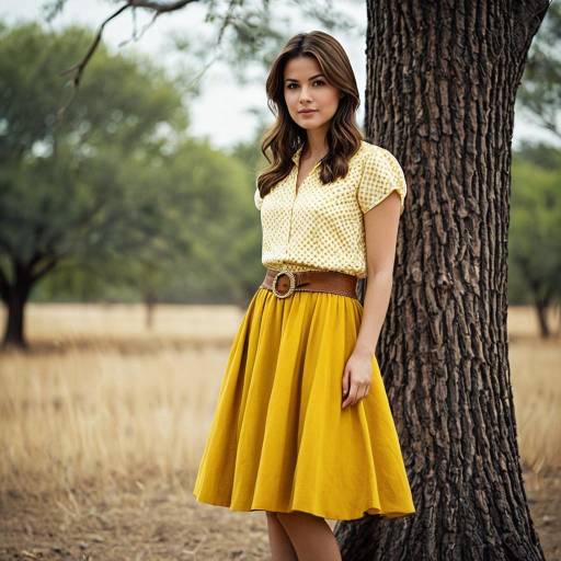 Girl in Yellow Skirt Outdoors
