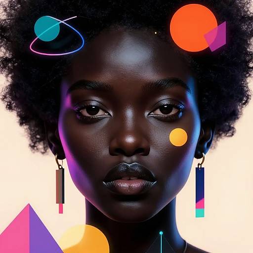 Surreal Afro-Futuristic Neon Portrait