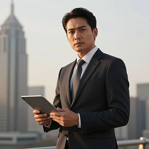 Confident Businessman in Modern City