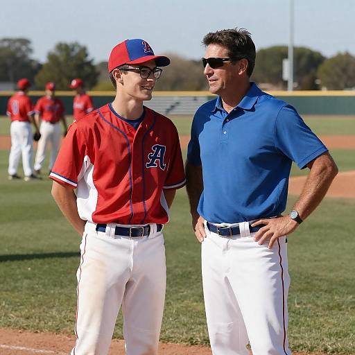 Two Men Enjoying Baseball on the Field